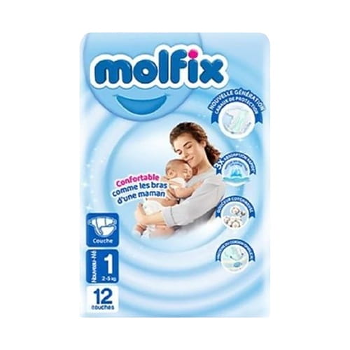 couche-bebe-t1-nouveau-ne-x12-molfix-ar00250 COUCHE BEBE T1 NOUVEAU-NÉ X12 MOLFIX – Image 1