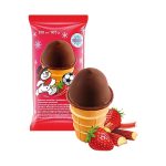 GLACE FRAISE-RHUBARBE ENROBE CHOCOLAT CONE 105G SNEGOWIK